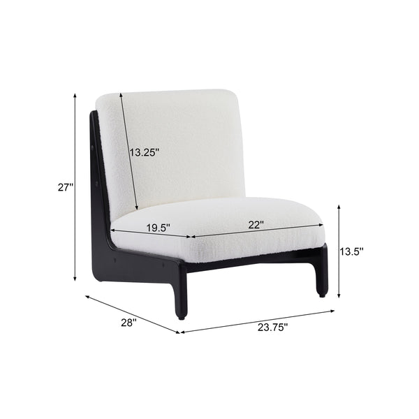 English Elm Scott Living Moda Set of 2 Accent Chairs White Cushion Matte Black Wood Frame N767P356660B