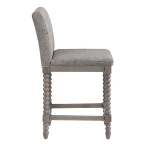 OSP Home Furnishings Abbott 26" Spindle Stool Dove / Brushed Grey