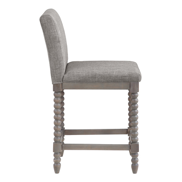 OSP Home Furnishings Abbott 26" Spindle Stool Dove / Brushed Grey