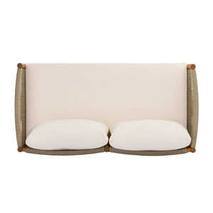 English Elm Outdoor Acacia Teak Patio Loveseat Set with Woven Rope Panels Resort Style N768P381013L