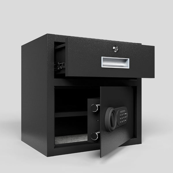 English Elm Steel Security Safe With Electronic Keypad - Heavy-Duty Protection For Cash, Jewelry, And Documents W396P278373-GIGA