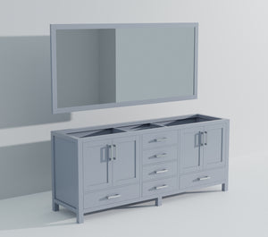 English Elm Dark Grey Double Bath Vanity With Mirrors - 80" W X 22" D, Ample Storage & Easy Installation! B2731S00560