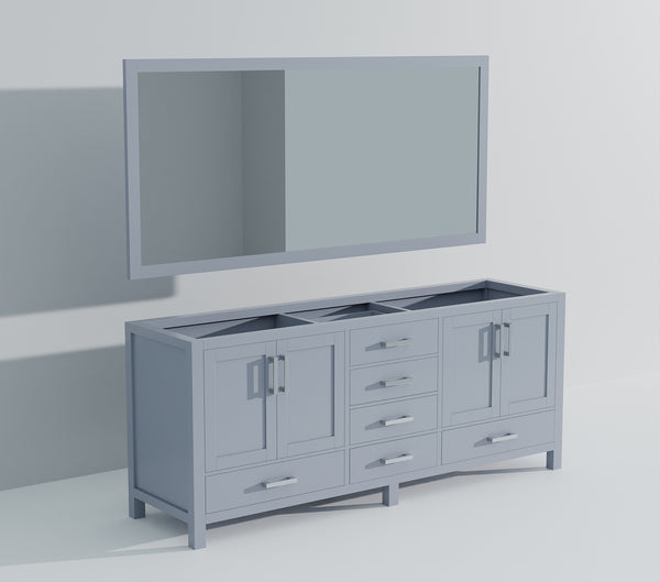 English Elm Dark Grey Double Bath Vanity With Mirrors - 80" W X 22" D, Ample Storage & Easy Installation! B2731S00560