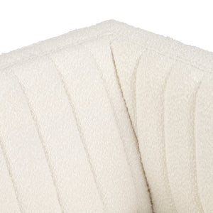 Crestview Collection Transitional White Accent Chair - Modern Boucle Upholstery, Plush Comfort & Durable Iron Base White Polyester Cvfzr6160