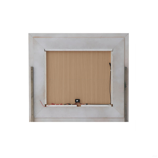 English Elm Hollywood LED Lit G8180-M Mirror in White Wood Frame with Low-Distortion Glass, Dresser Matchability B078108446