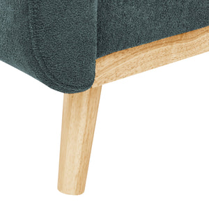 English Elm 67.7" Tufted Button Mid-century Loveseat with Splayed Wood Legs for Living Rooms Blue B355P428576