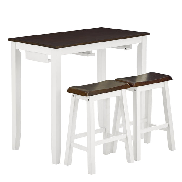 English Elm Bar Table and Stool Set Industrial Mdf Counter Height Dining for Game Room or Nook W487P331242