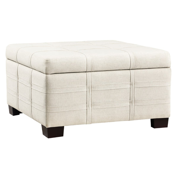 OSP Home Furnishings Detour Strap Ottoman Linen