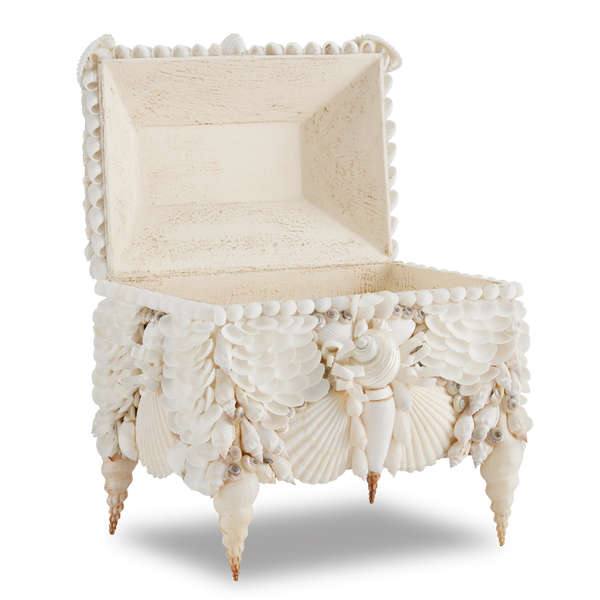 Boardwalk Exquisite Victorian Shell Jewelry Box with Handmade Coastal Design for Elegant Storage