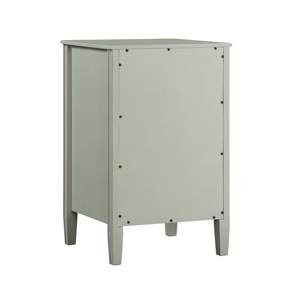 English Elm Winston 2-Drawer Storage Nightstand with Brushed Gold Knobs, Open Shelf, Fluted Legs, No Assembly Antique Grey B050P376956