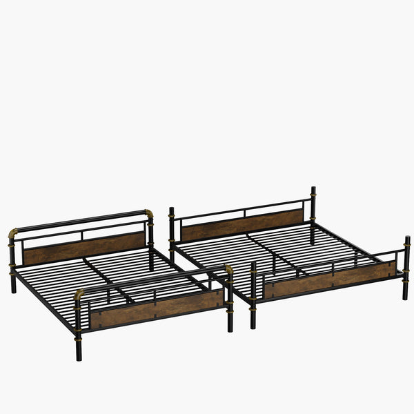 English Elm Full Xl Over Queen Metal Bunk Bed – Stylish Industrial Design With Detachable Feature For Teens! W2580S00013