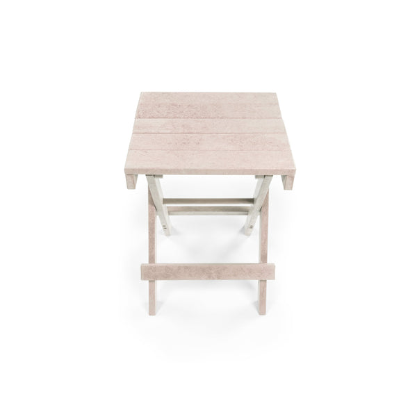 English Elm Riverstone Recycled Hdpe Folding Outdoor Bistro Table Weatherproof Patio Balcony Sand B2745P409705