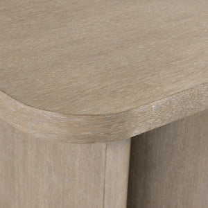 Bernhardt Bernhardt Sculptural Loggia Dining Table In Wire-Brushed Aria Oak, Double Pedestal, 88" W/Leaf K2209