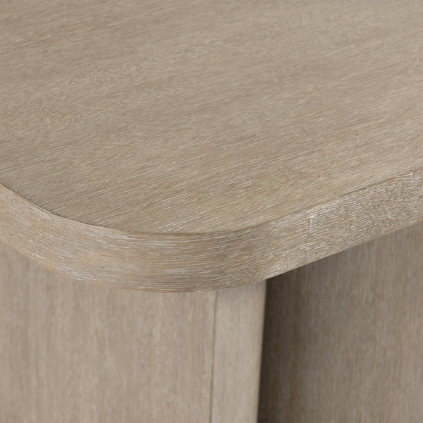 Bernhardt Bernhardt Sculptural Loggia Dining Table In Wire-Brushed Aria Oak, Double Pedestal, 88" W/Leaf K2209