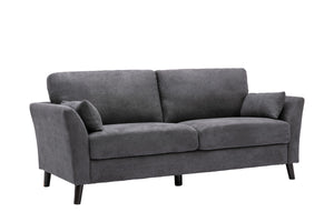 English Elm Damiano Gray Woven Fabric Sofa and Loveseat Set with Pocket Coil Support B2749S00154