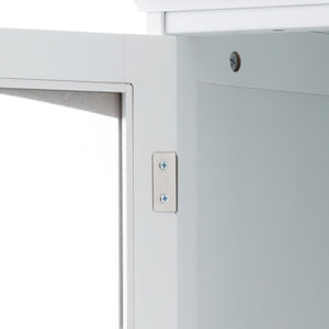 English Elm 63" Tall Bathroom Vanity Cabinet with Glass Doors, Two Drawers and Adjustable Shelves for Stylish Storage White N729P171305K