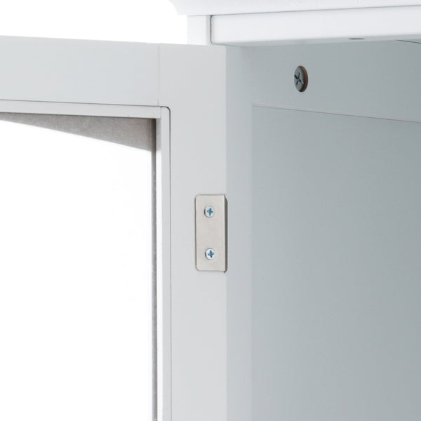 English Elm 63" Tall Bathroom Vanity Cabinet with Glass Doors, Two Drawers and Adjustable Shelves for Stylish Storage White N729P171305K