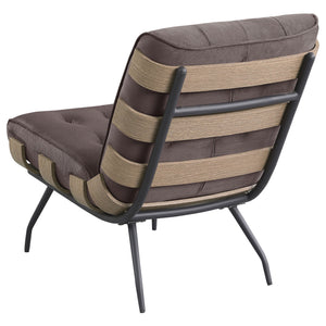 English Elm Staten Tufted Armless Chair Striped Fabric Upholstery with Pocket Coil Seating B062P440077