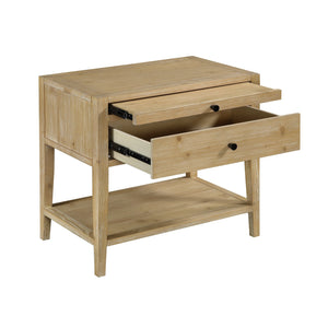 English Elm Sunveil 1-Drawer Nightstand with Pull-Out Tray and Open Shelf, Wood Construction, No Assembly Required Natural B050P362617