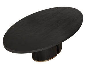 Sunpan TASMIN Dining Table - Sculptural Dual Pedestal Design with Brushed Gold Trim, Seats 8-10 Comfortably 112359