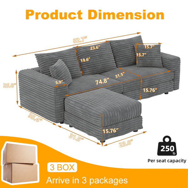 English Elm 82.6"upholstered Velvet Chesterfield Sofa with Button Tufting Nailhead Trim Rolled Arms Grey W1885S00346