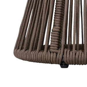 English Elm Scott Living Nara Outdoor Acacia Wood Side Tables with Woven Rope Iron Frame Set Dark Grey,Teak N770PS2354692D