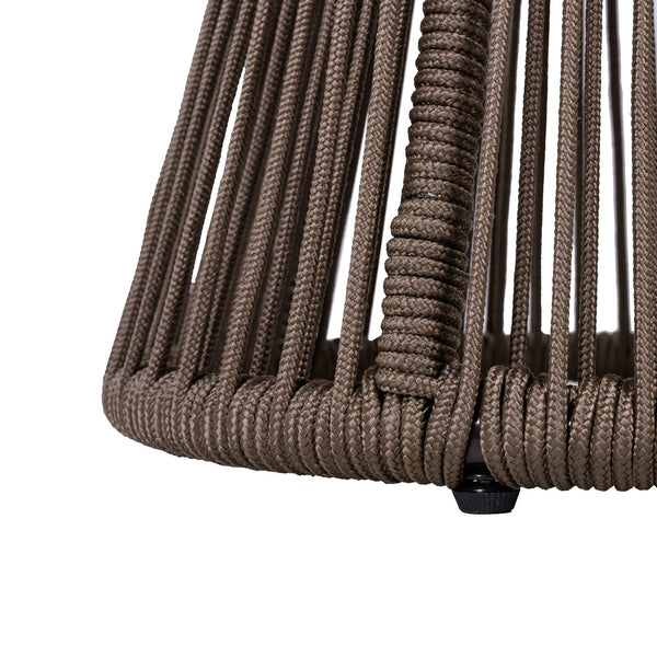 English Elm Scott Living Nara Outdoor Acacia Wood Side Tables with Woven Rope Iron Frame Set Dark Grey,Teak N770PS2354692D