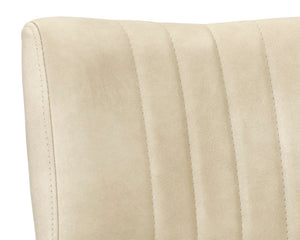 Sunpan Berkley Dining Chair Set of 2 - Stylish Industrial Design with Channel Tufted Faux Leather Comfort Bravo Cream