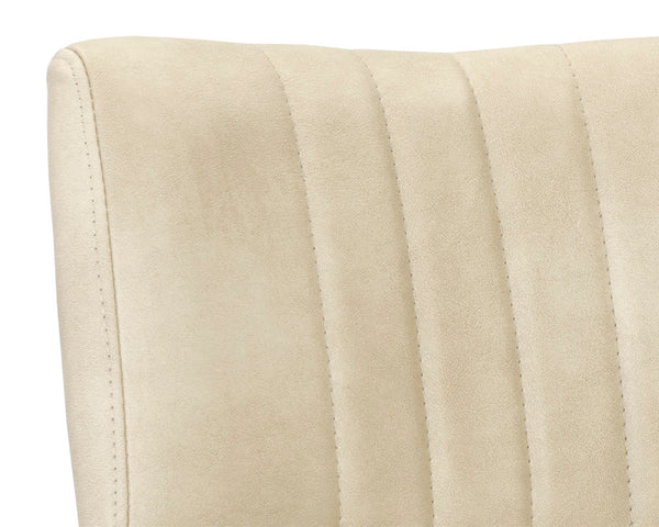 Sunpan Berkley Dining Chair Set of 2 - Stylish Industrial Design with Channel Tufted Faux Leather Comfort Bravo Cream