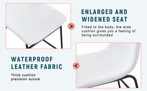 English Elm Set Of 4 Modern White Pu Leather Chairs – Stylish, Ergonomic, And Easy-Clean For Any Space! W3226P279062-GIGA