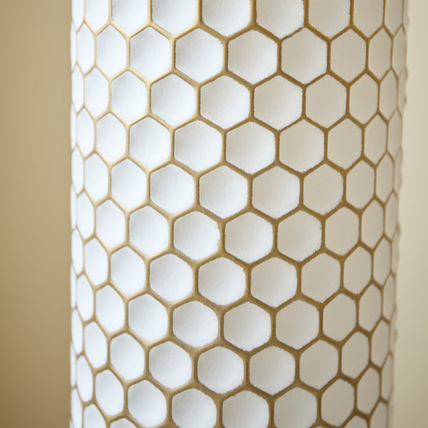 English Elm Floor Elegant 3-Piece Metal Vase Set - Modern Droplet Style In White And Gold For Stunning Decor W2796P290480