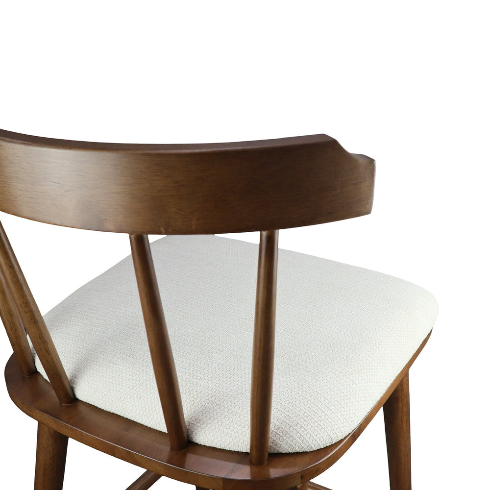 English Elm Christopher Knight Home® - Olivia Classic Windsor-Style Wooden Counter Stools, Set Of 4 In Walnut Finish & Soft Beige Upholstery N775P346246W-S4