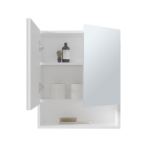 English Elm Wanna 23" High Double Door Medicine Cabinet White with 2 Adjustable Shelves + Open Shelf for Bath B200P286959