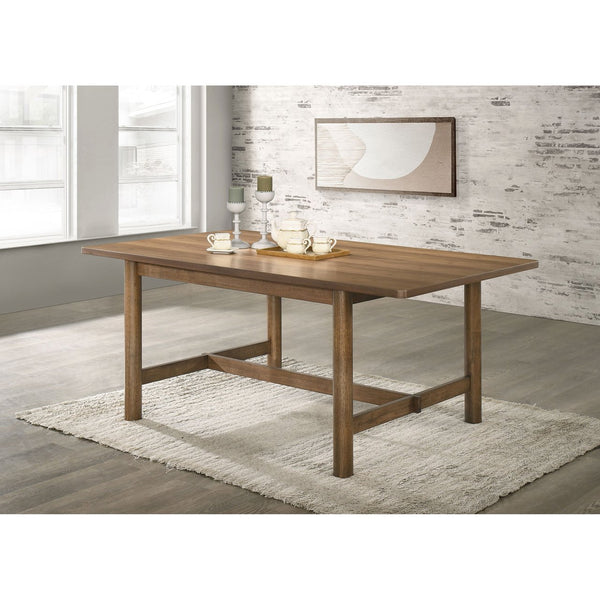 English Elm Graham Walnut Veneer Rectangular Table with Trestle Base Seats Six for Family Dining B062P441070