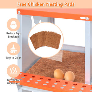English Elm 10-bay Galvanized Steel Wall Mount Nest Box with Coconut Fiber Pads for Backyard Flocks W1422P355412