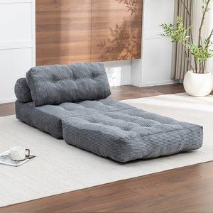 English Elm Folding Floor Sofa Bed Convertible Lounge Chair with Shredded Foam Fill for Bedroom Dark Gray W2200P442794