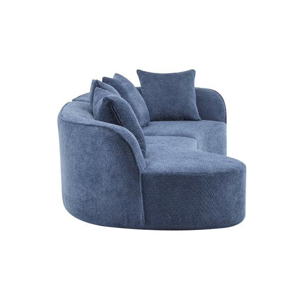 English Elm Christopher Knight Home® - 126" Curved Sectional Sofa – Luxurious Navy Boucle, Modular Design, Plush Foam For Ultimate Comfort N771P247830U_N771P247831U