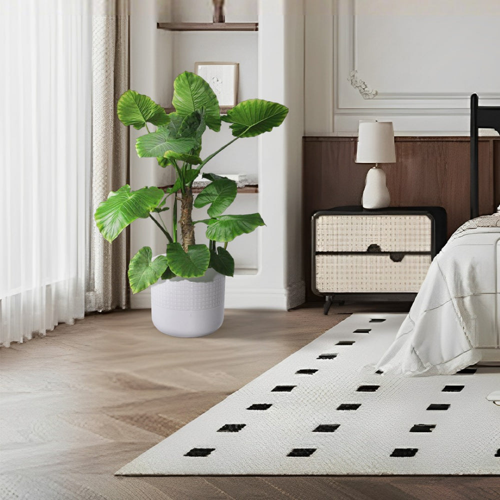 English Elm Set Of 3 Grid Ceramic Flowerpots - Modern Handcrafted Planters For Patio, Garden, And Home Decor W3273P322255-GIGA