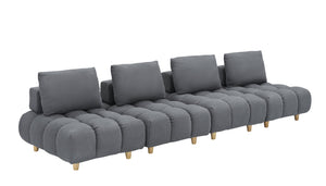 English Elm 120 Plush Teddy Sofa 120" Long Spacious 4-Seater with Solid Wood Frame, Spring Cushion Comfort Gray W1658S00071