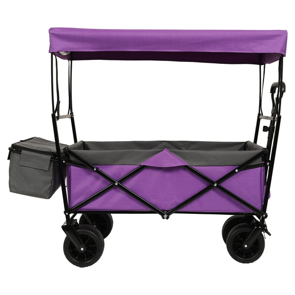 English Elm 480lbs Foldable All-terrain Wagon with Canopy Mosquito Net for Camping Outdoor W2932P253226