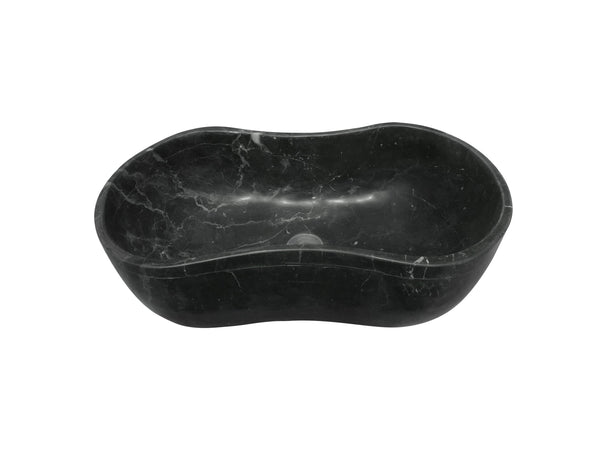 English Elm Luxury Solid Marble Vessel Sink Wavy Organic Stone Basin Matte Honed Vanity Bowl W1696P408021