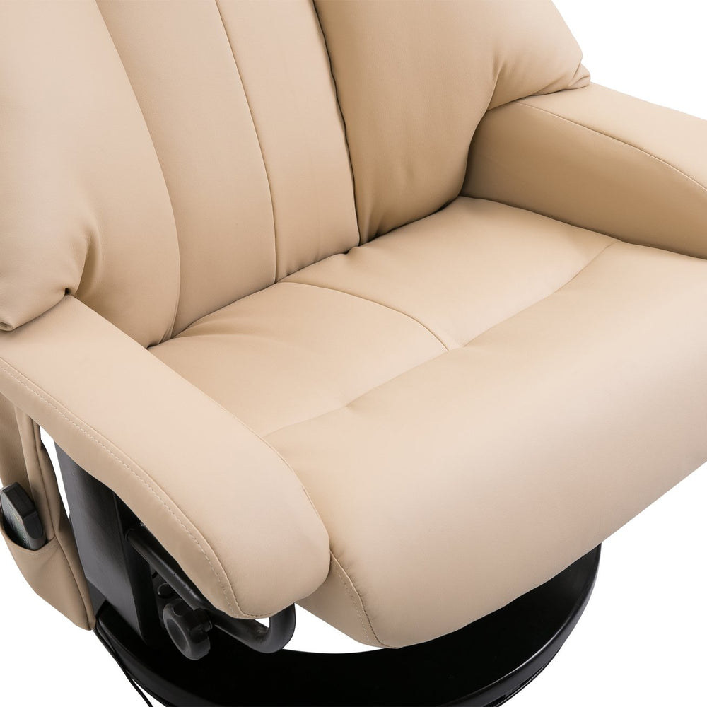 English Elm Homcom Massage Recliner Chair With Ottoman, 10-Point Vibration, 360° Swivel, Pu Leather Comfort W2225P217945