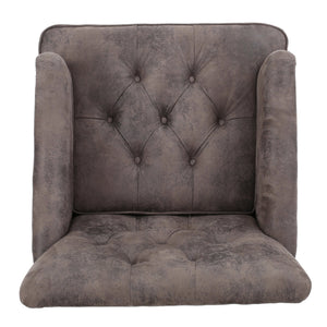 English Elm Christopher Knight Home® - HARRISON Tufted Club Chair with Diamond-Stitched Back, Nailhead Trim and Turned Birch Legs for Comfort and Style Grey+Brown 53444.00MFDBN