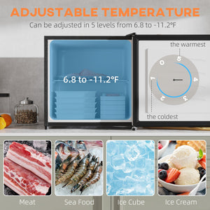 English Elm Compact Silver Steel Mini Freezer with Compressor Cooling for Dorm or Office Use T3971P431330