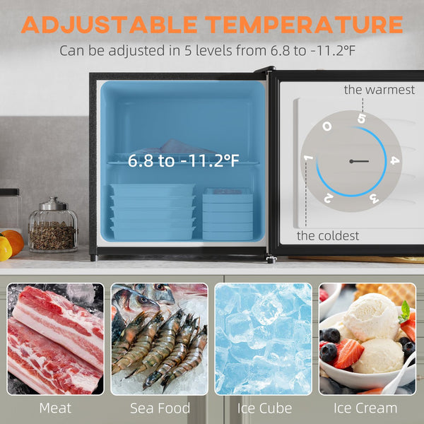 English Elm Compact Silver Steel Mini Freezer with Compressor Cooling for Dorm or Office Use T3971P431330
