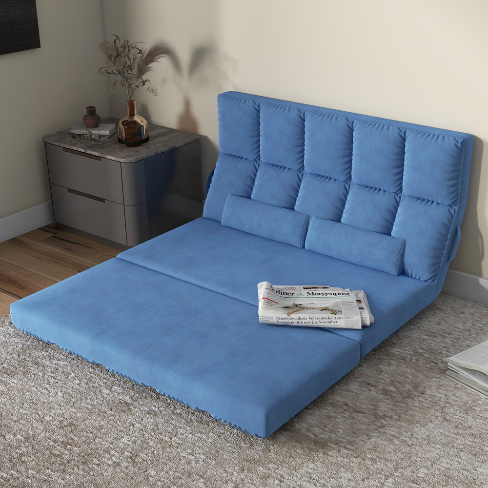 English Elm Homcom Versatile Convertible Sofa Chair Bed, Adjustable Lounge With 2 Pillows For Small Spaces W2225P217472