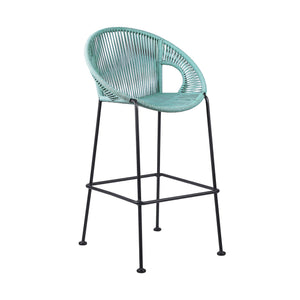 English Elm Lirren 30" Wasabi Rope Bar Stool – Weatherproof Steel Frame, Hairpin Legs, 250 lb Capacity B2736P268556