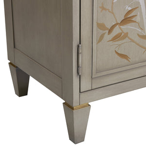 English Elm Jennifer Taylor Home - Dauphin Handpainted Entryway Storage Cabinet with Bamboo Motif, Grey Cashmere Wood, 46x20x46 B2719P238531