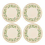 Lenox Holiday Dinnerware Dinner Plates, Set of 4 Red & Green, IVORY PORCELAIN 897080