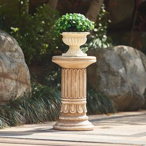 English Elm Handcrafted Mgo Column Pedestal Classical Architectural Accent for Living Rooms N772P389437G
